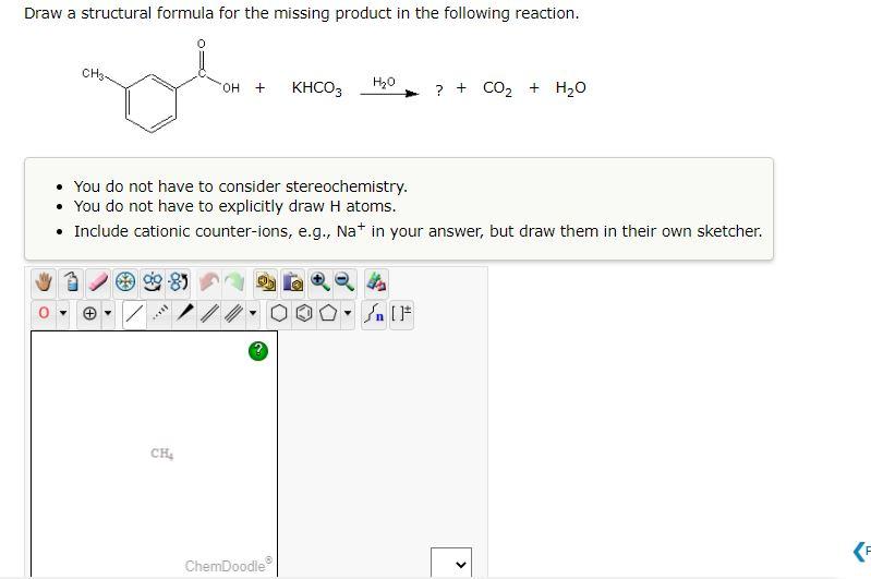 Solved Draw a structural formula for the missing product in | Chegg.com