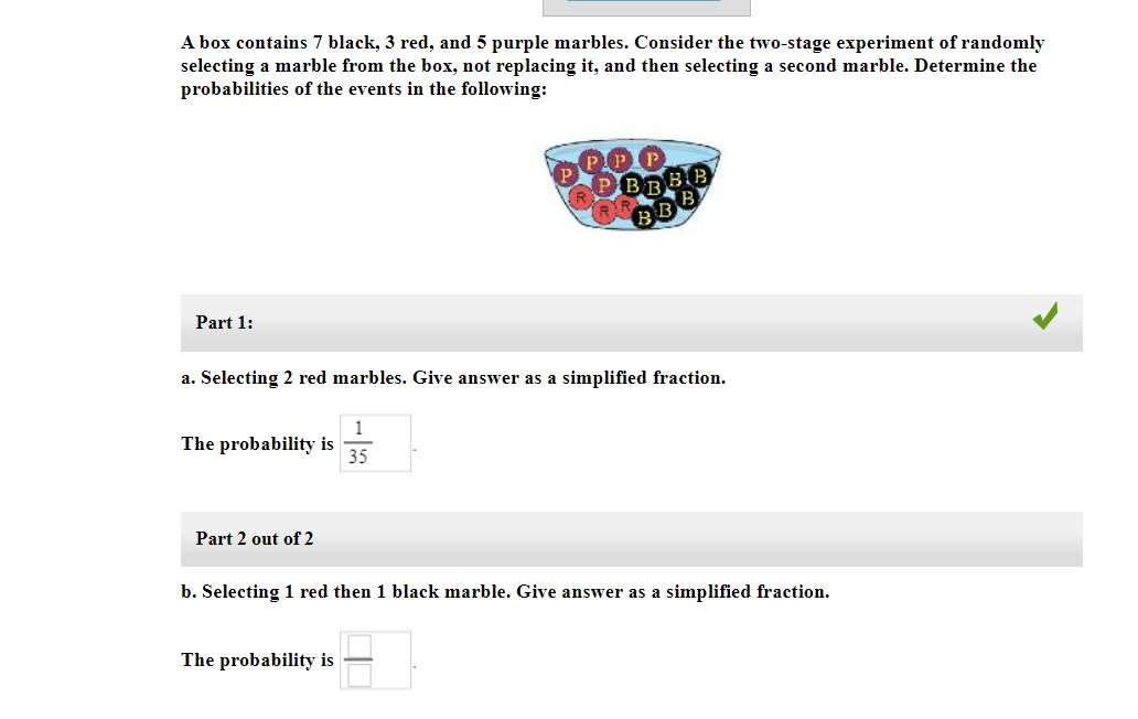 Solved A Box Contains 7 Black 3 Red And 5 Purple Marble Chegg Com