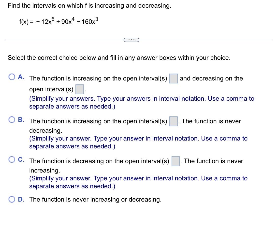 Solved Find the intervals on which f is increasing and | Chegg.com