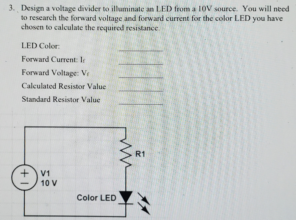 Solved Objective: Design Voltage Divider Circuits To Deliver | Chegg.com