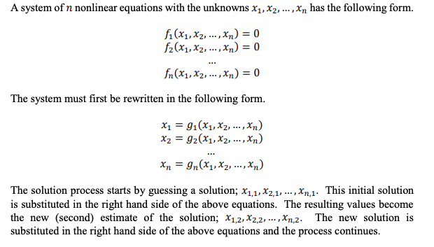 Solved A system of n nonlinear equations with the unknowns | Chegg.com