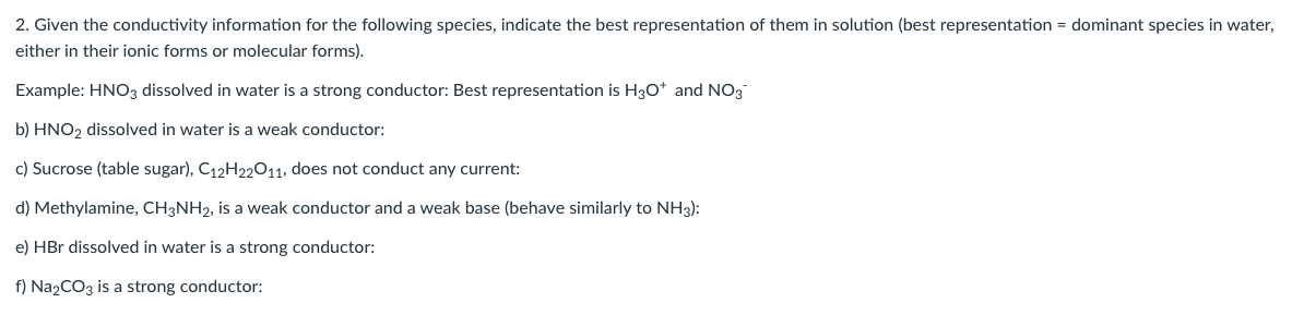 Solved 2. Given The Conductivity Information For The | Chegg.com