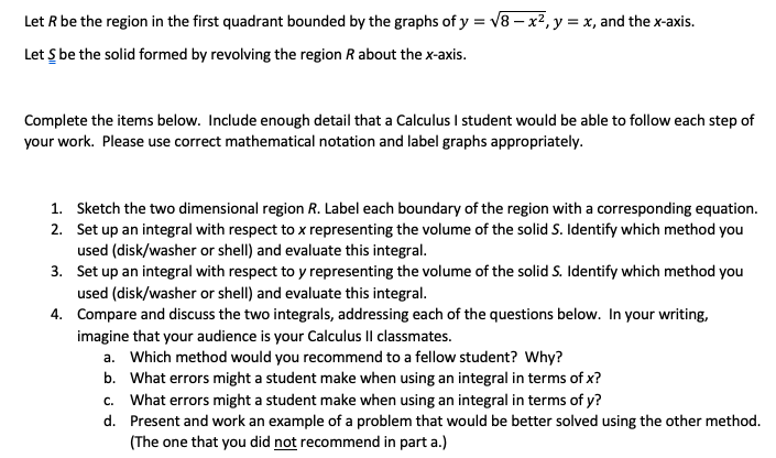 Solved Let R be the region in the first quadrant bounded by | Chegg.com