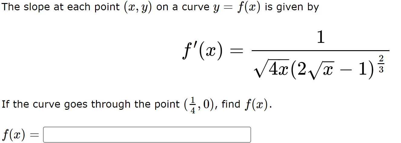 solved-the-slope-at-each-point-x-y-on-a-curve-y-f-x-is-chegg