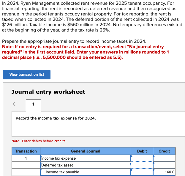 [Solved]: In 2025, Ryan Management collected rent revenue fo