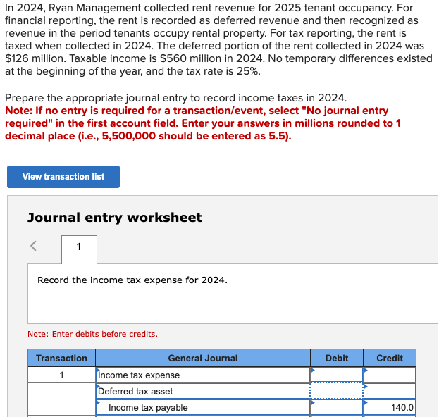 [Solved]: In 2024, Ryan Management collected rent revenue fo