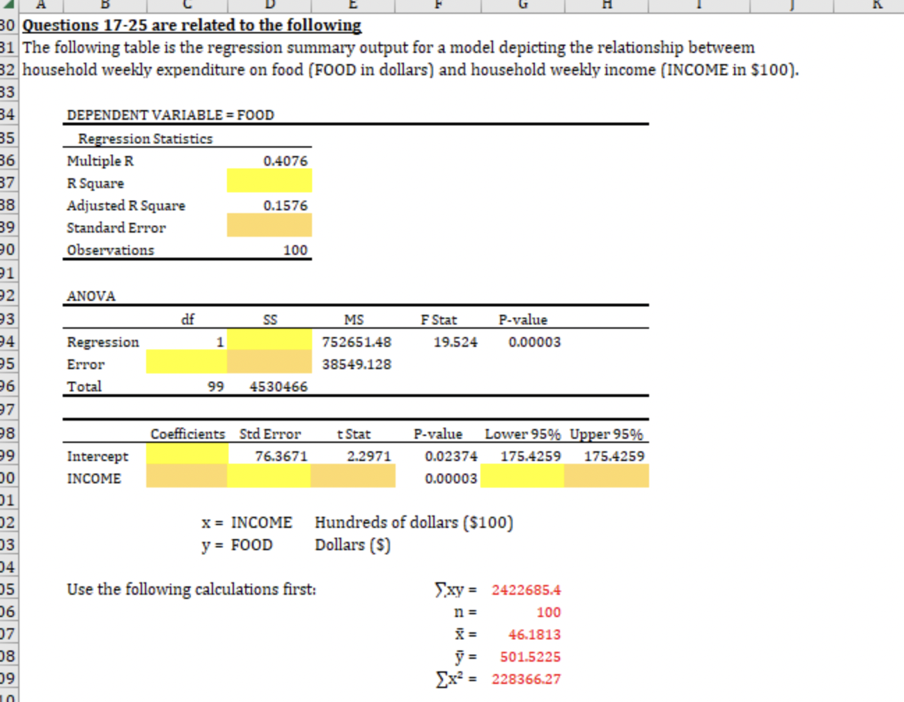 Questions 17−25 are related to the following The | Chegg.com