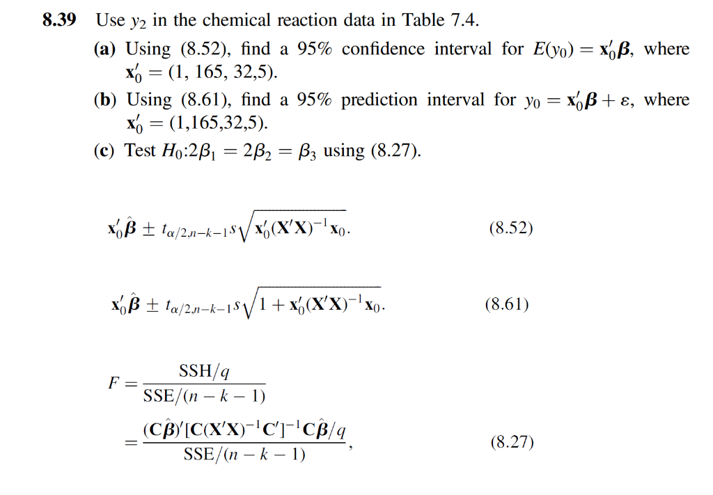 Solved 8 39 Use Y2 In The Chemical Reaction Data In Table Chegg Com