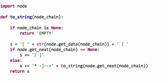 Solved import node def to_string(node_chain): if node_chain | Chegg.com