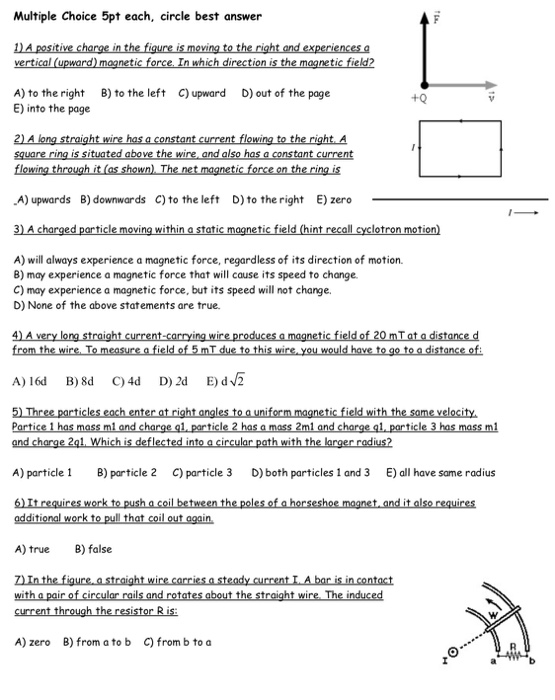 Solved Multiple Choice 5pt each, circle best answer 1A | Chegg.com