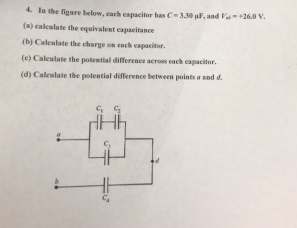 Solved In the figure below, each capacitor has C 3.30 uF, | Chegg.com
