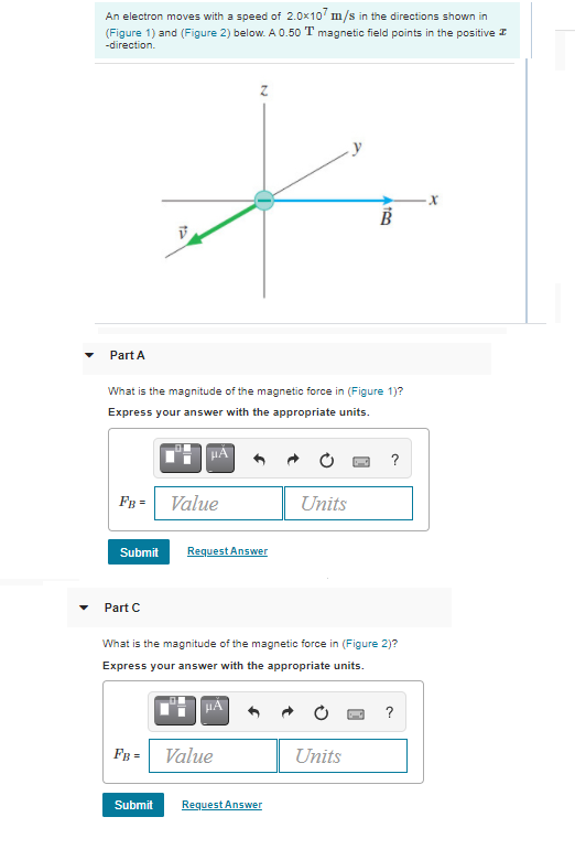 Solved An electron moves with a speed of 2.0×107 m/s in the | Chegg.com