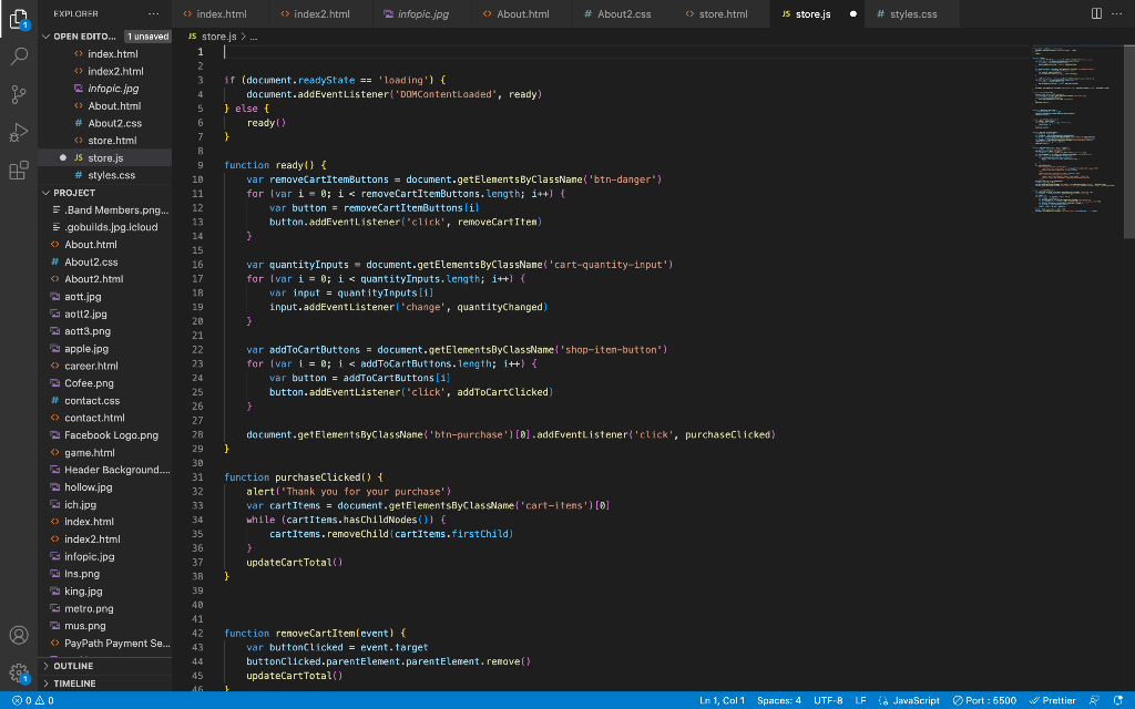 Solved how do you write a code (js) to simulate a shopping | Chegg.com