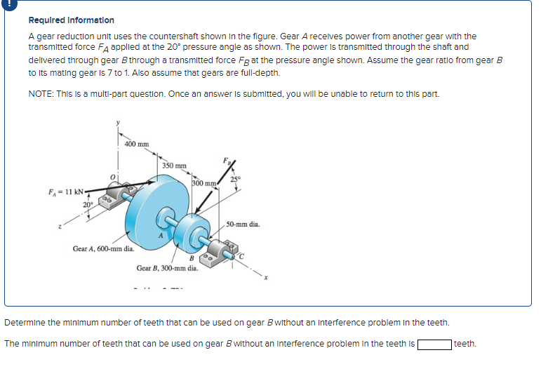Solved Required Information A gear reduction unit uses the | Chegg.com
