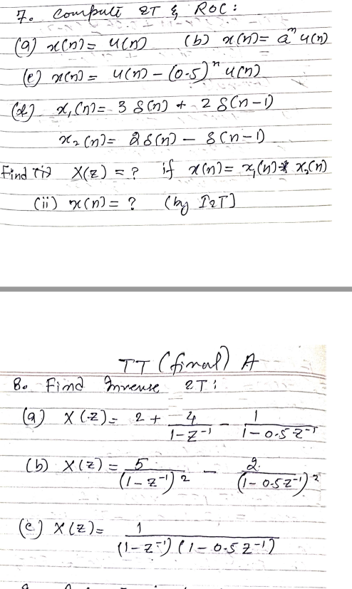 Solved M 7 Compute Et Roc A Ncoi Ul2 B Am 4 M Chegg Com