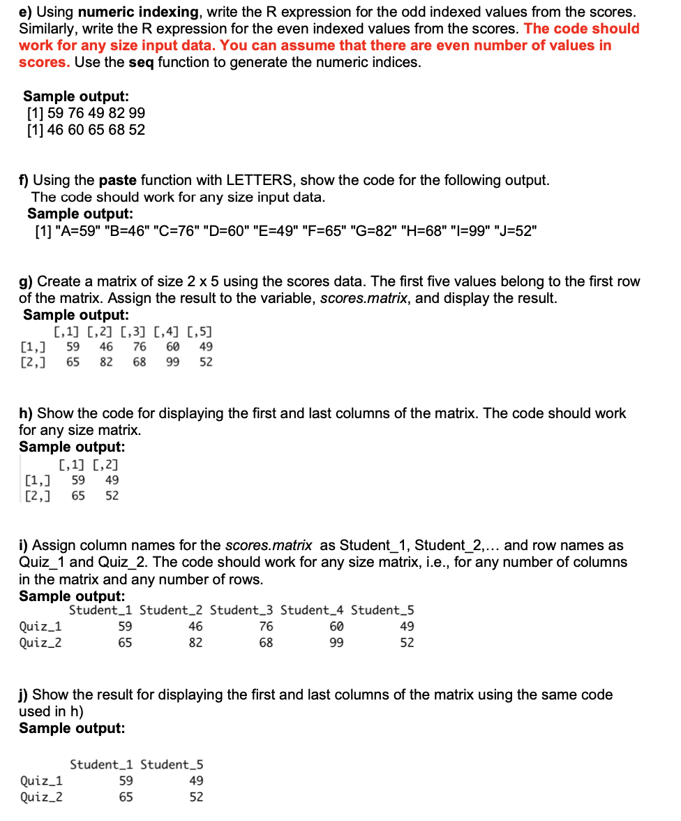 Solved The following sample data shows the scores of the | Chegg.com