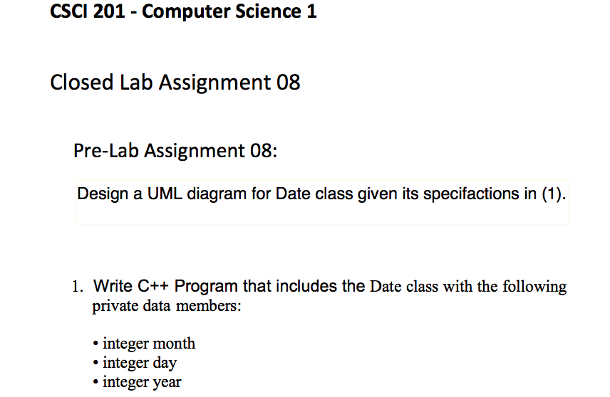 Solved CSCI 201 - Computer Science 1 Closed Lab Assignment | Chegg.com