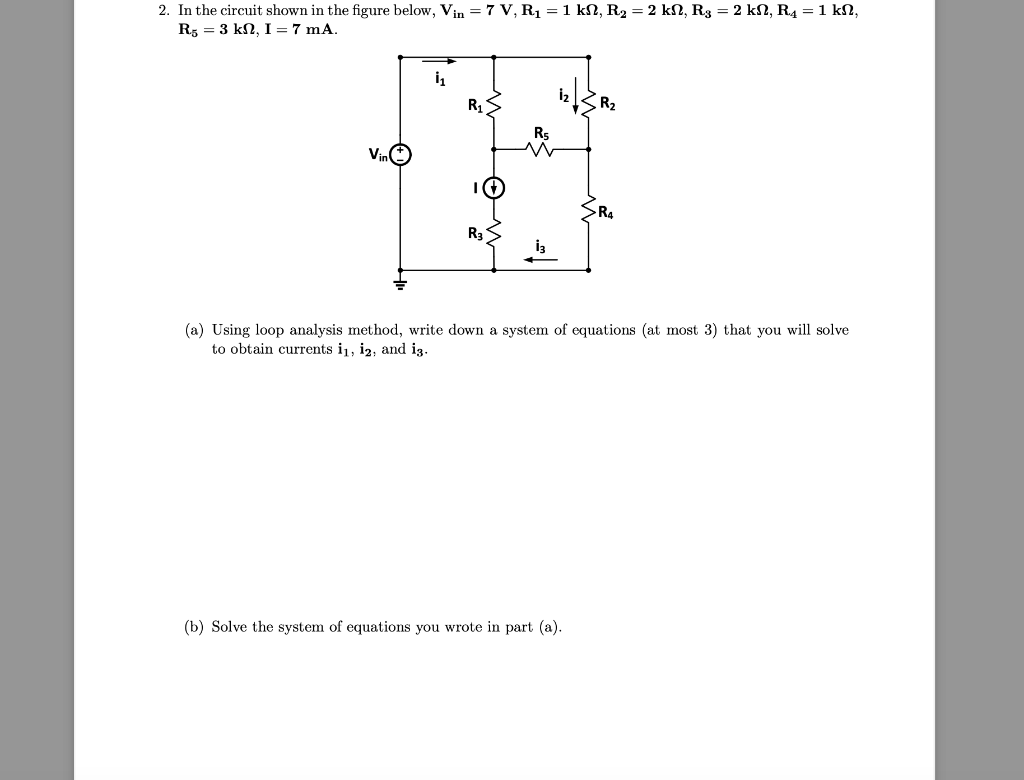 Solved 2. In The Circuit Shown In The Figure Below, Vin | Chegg.com