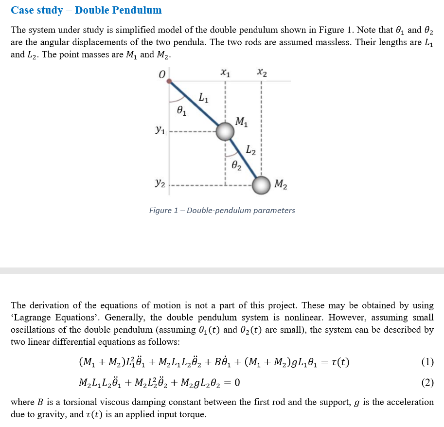 Modelling a Double Pendulum in Simulink