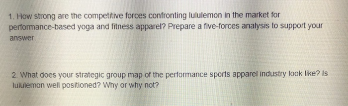 This Case Study Is Based On The Lululemon Athletica | Chegg.com