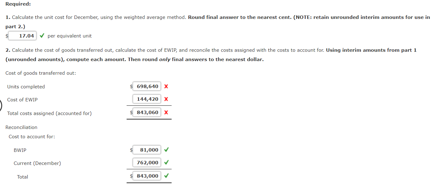 Solved Cost Information and the Weighted Average Method | Chegg.com