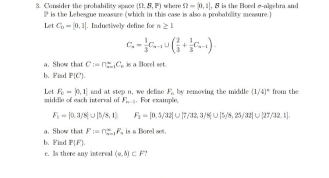 Solved Consider The Probability Space (Ω,B,P) Where | Chegg.com