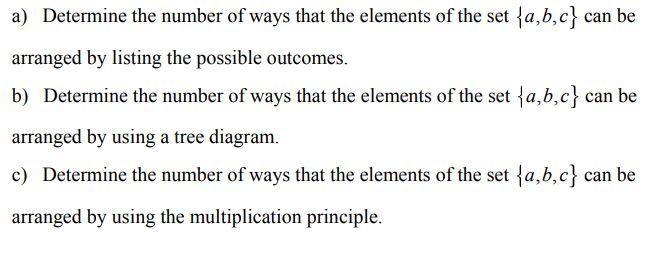 Solved a) Determine the number of ways that the elements of | Chegg.com