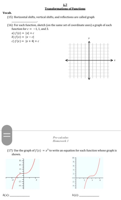 Solved Vocab. (15) Horizontal shifts, vertical shifts, and | Chegg.com