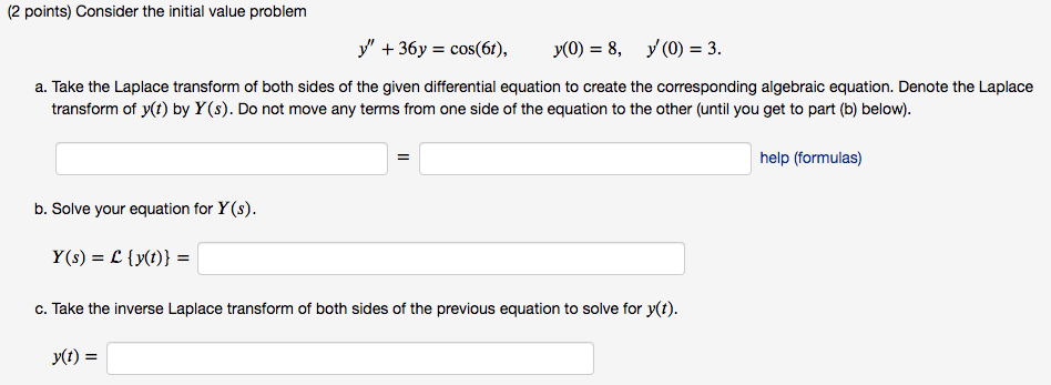 Solved (2 points) Consider the initial value problem | Chegg.com