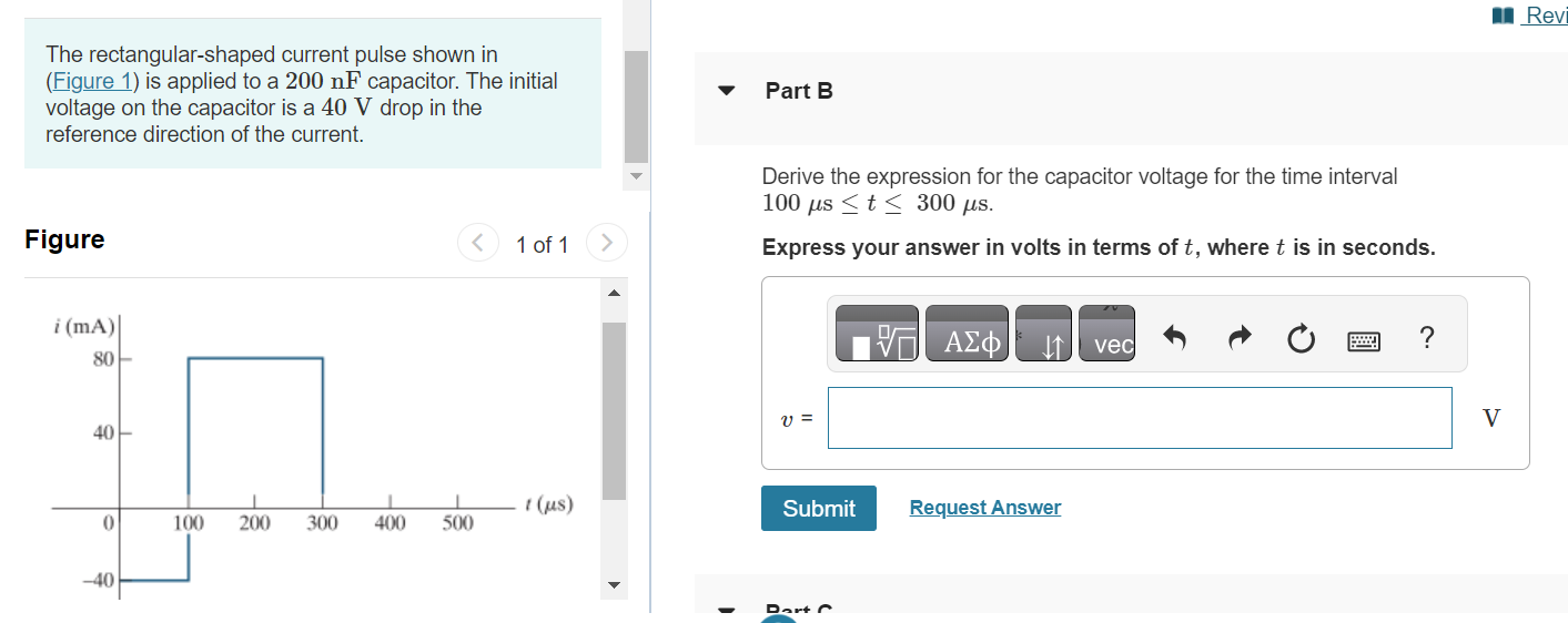 Solved The rectangular-shaped current pulse shown in (Figure | Chegg.com