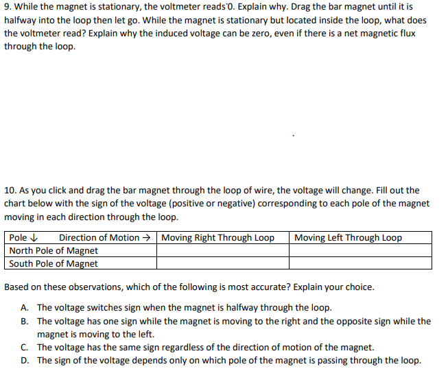 Solved Open the “Faraday’s Lab” applet here