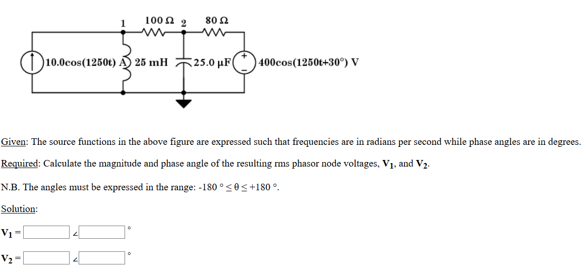 Solved Calculate the magnitude and phase angle of the | Chegg.com