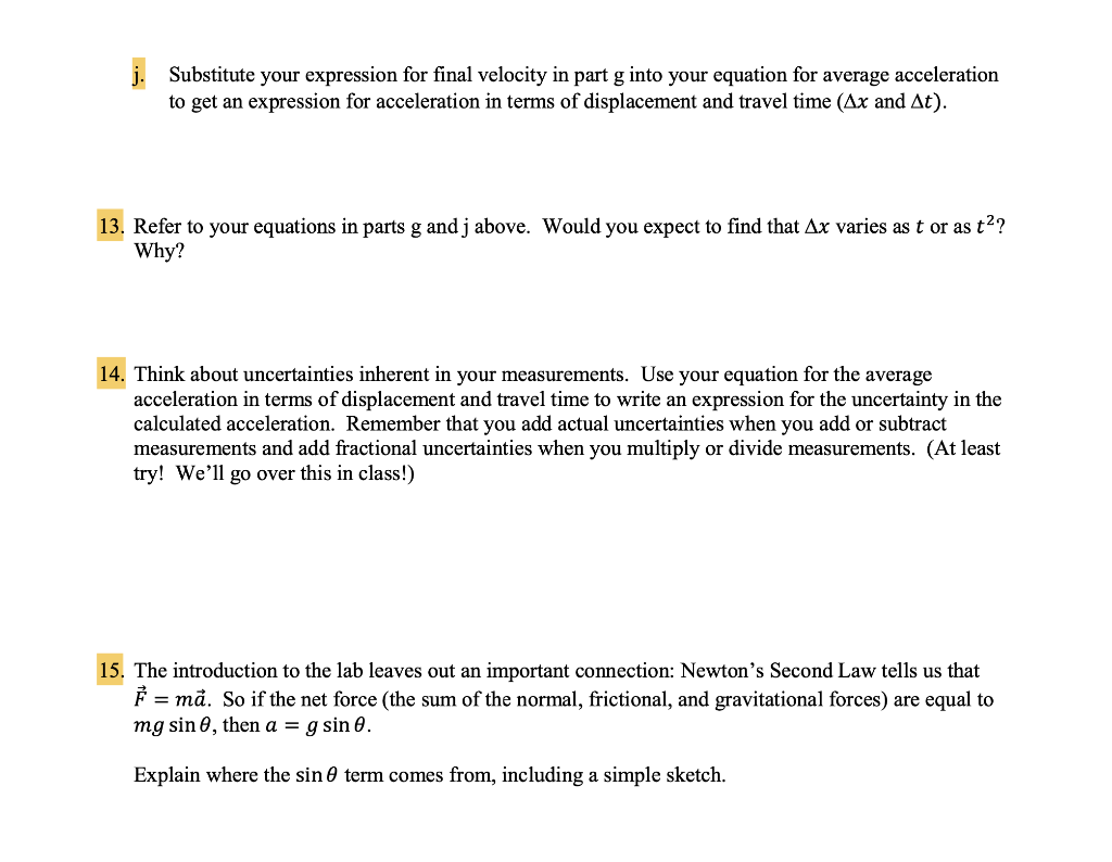 Solved J Substitute Your Expression For Final Velocity I Chegg Com