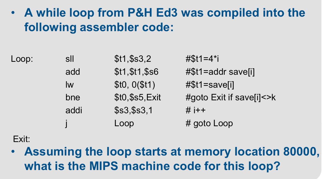 Solved A while loop from P&H Ed3 was compiled into the | Chegg.com