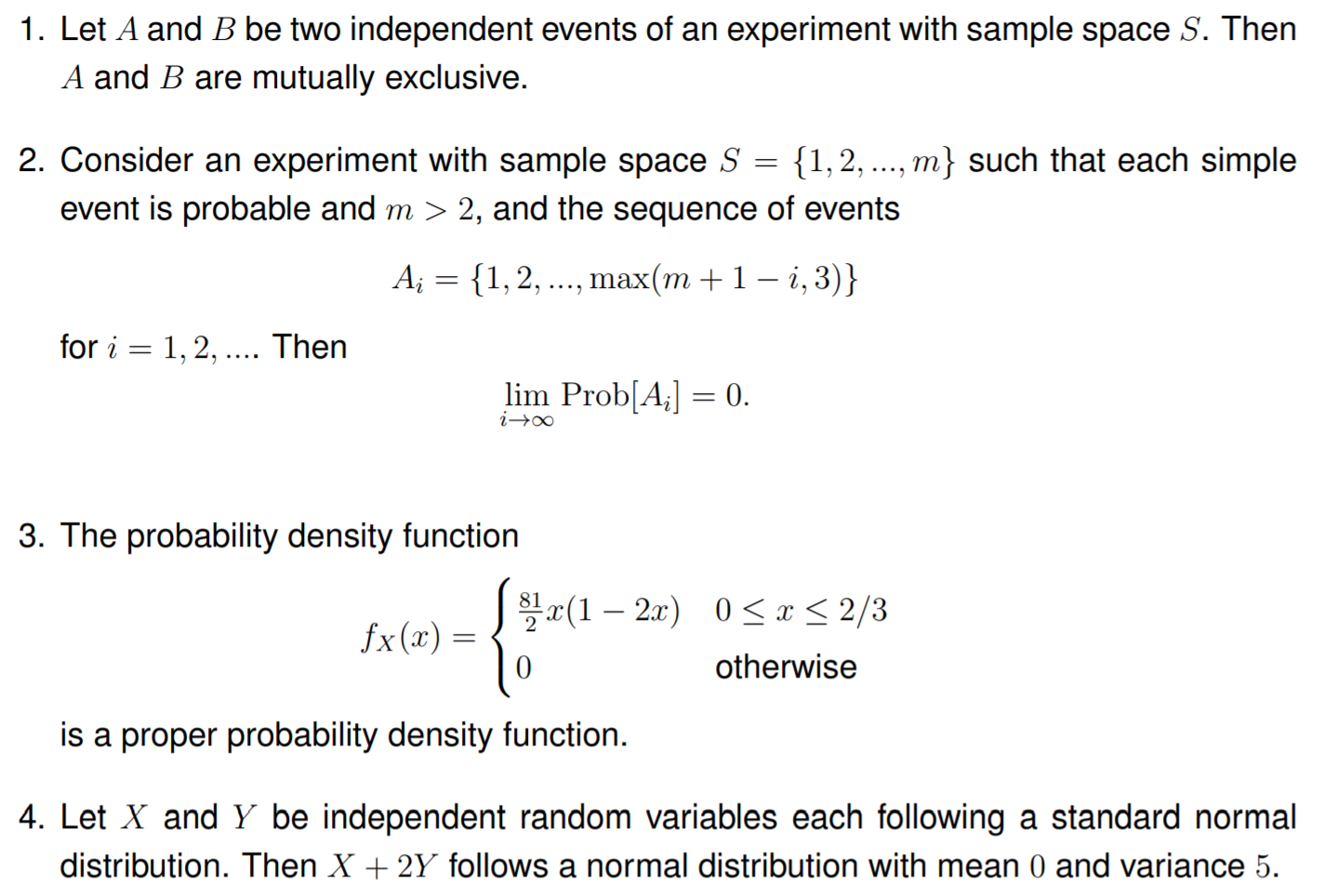 Solved 1 Let A And B Be Two Independent Events Of An Chegg