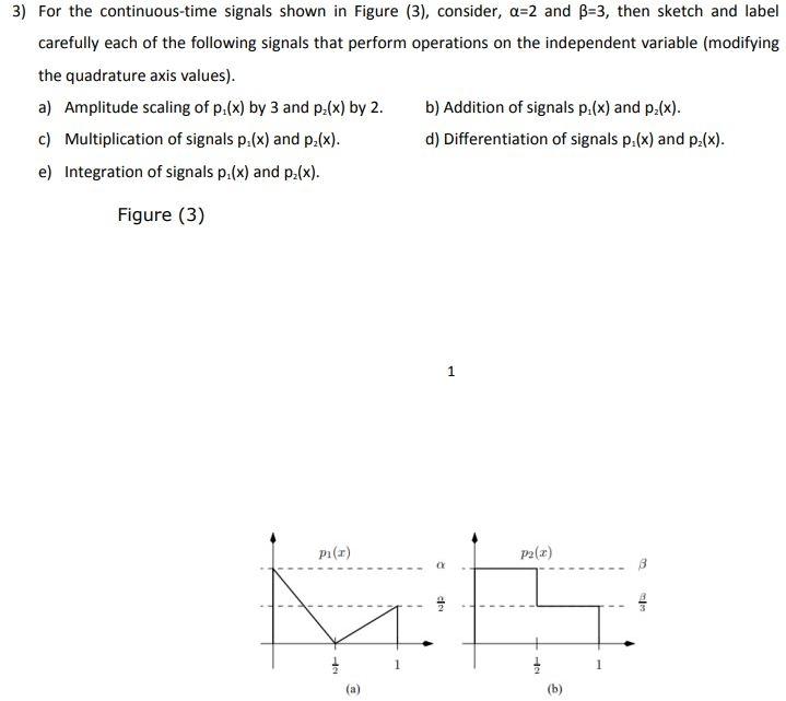 Solved Exercise 2 Consider The Two Continuous Time Signals Chegg Com