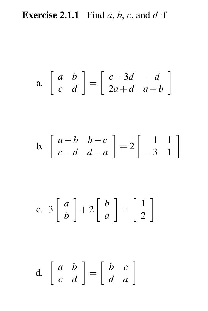 Solved Exercise 2.1.1 Find A, B, C, And D If A - [P]- Proto] | Chegg.com