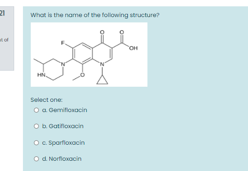 Solved 21 What Is The Name Of The Following Structure It Chegg Com