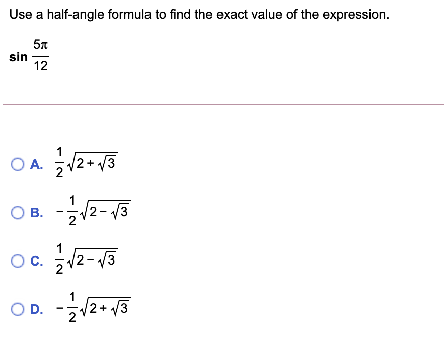 solved-use-a-half-angle-formula-to-find-the-exact-value-of-chegg