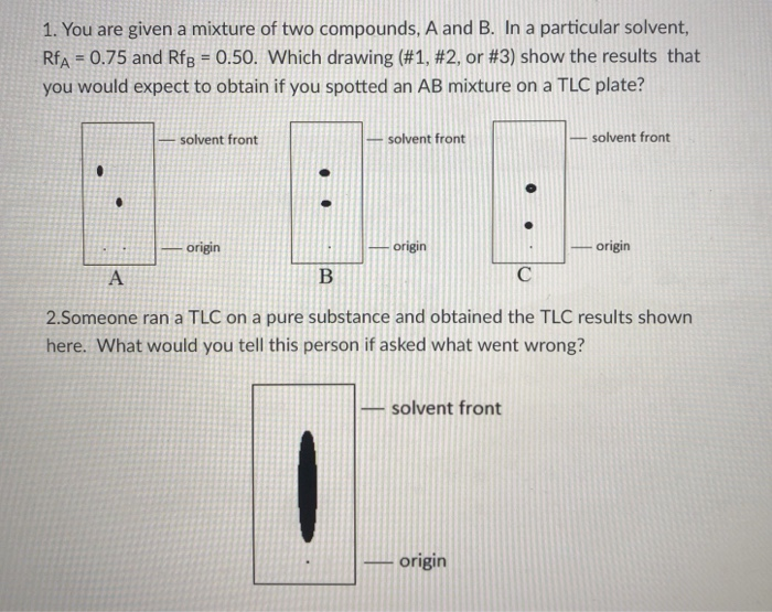 Solved 1. You are given a mixture of two compounds, A and B. | Chegg.com