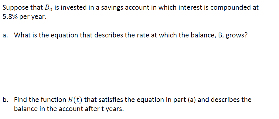 Solved Suppose That B, Is Invested In A Savings Account In | Chegg.com