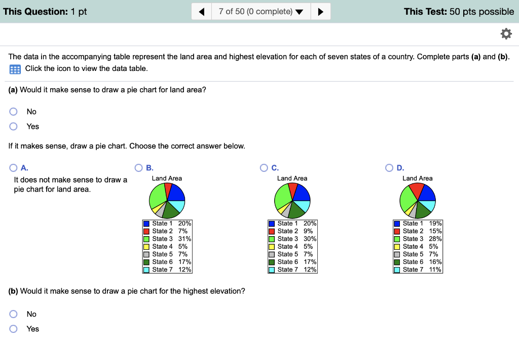 Solved This Question: 1 pt 7 of 50 (0 complete) This Test: | Chegg.com