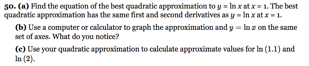 Solved 50. (a) Find the equation of the best quadratic | Chegg.com