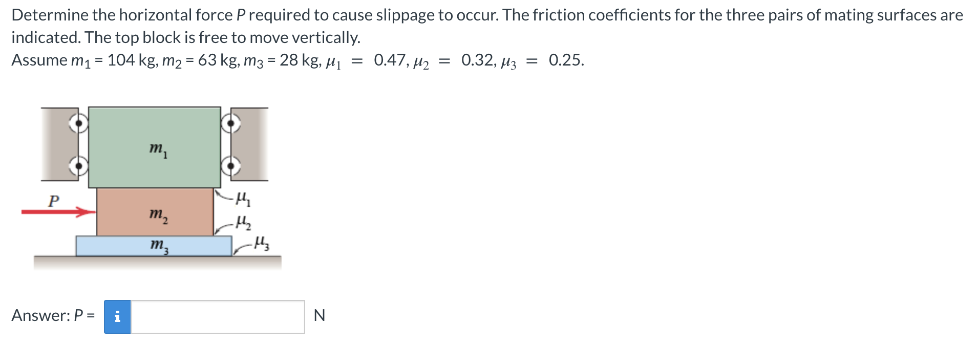 Solved Determine the horizontal force P required to cause