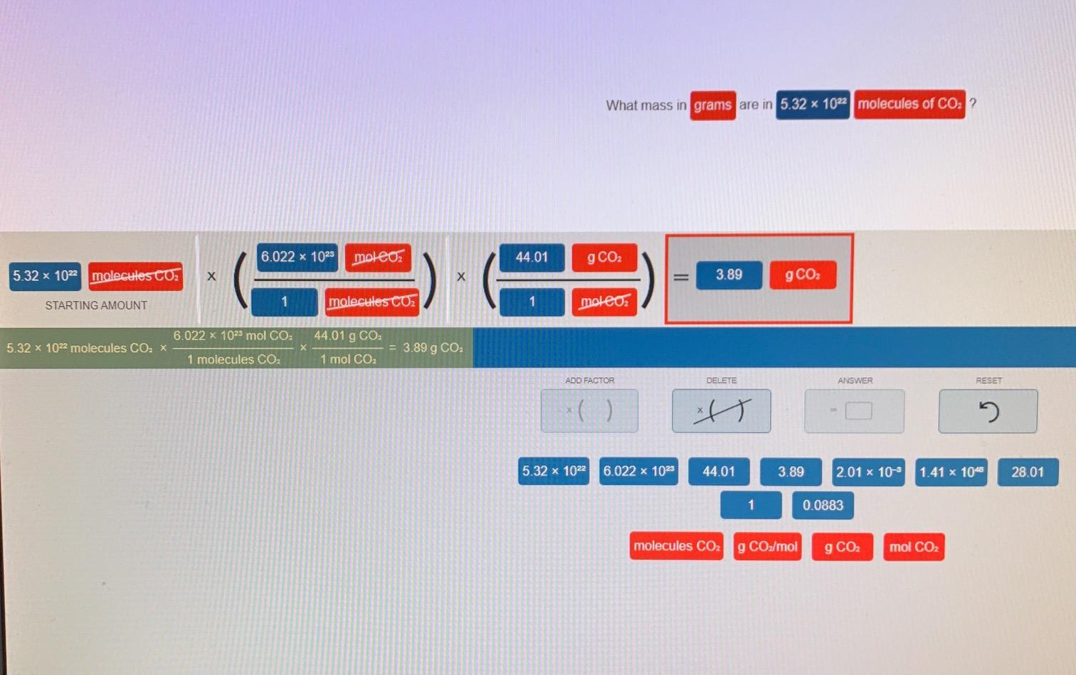 Solved What Mass In Grams Are In 5 32 X 1022 Molecules Of Chegg