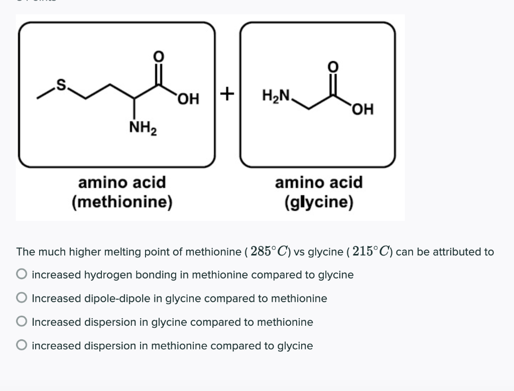 Solved s. سلام OH + H2N. ОН NH2 amino acid (methionine)