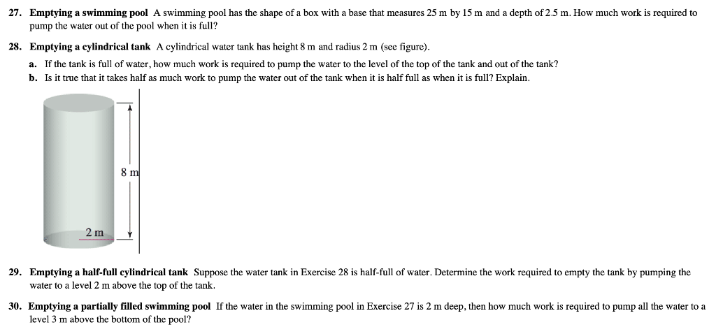 Solved 27. Emptying a swimming pool A swimming pool has the | Chegg.com