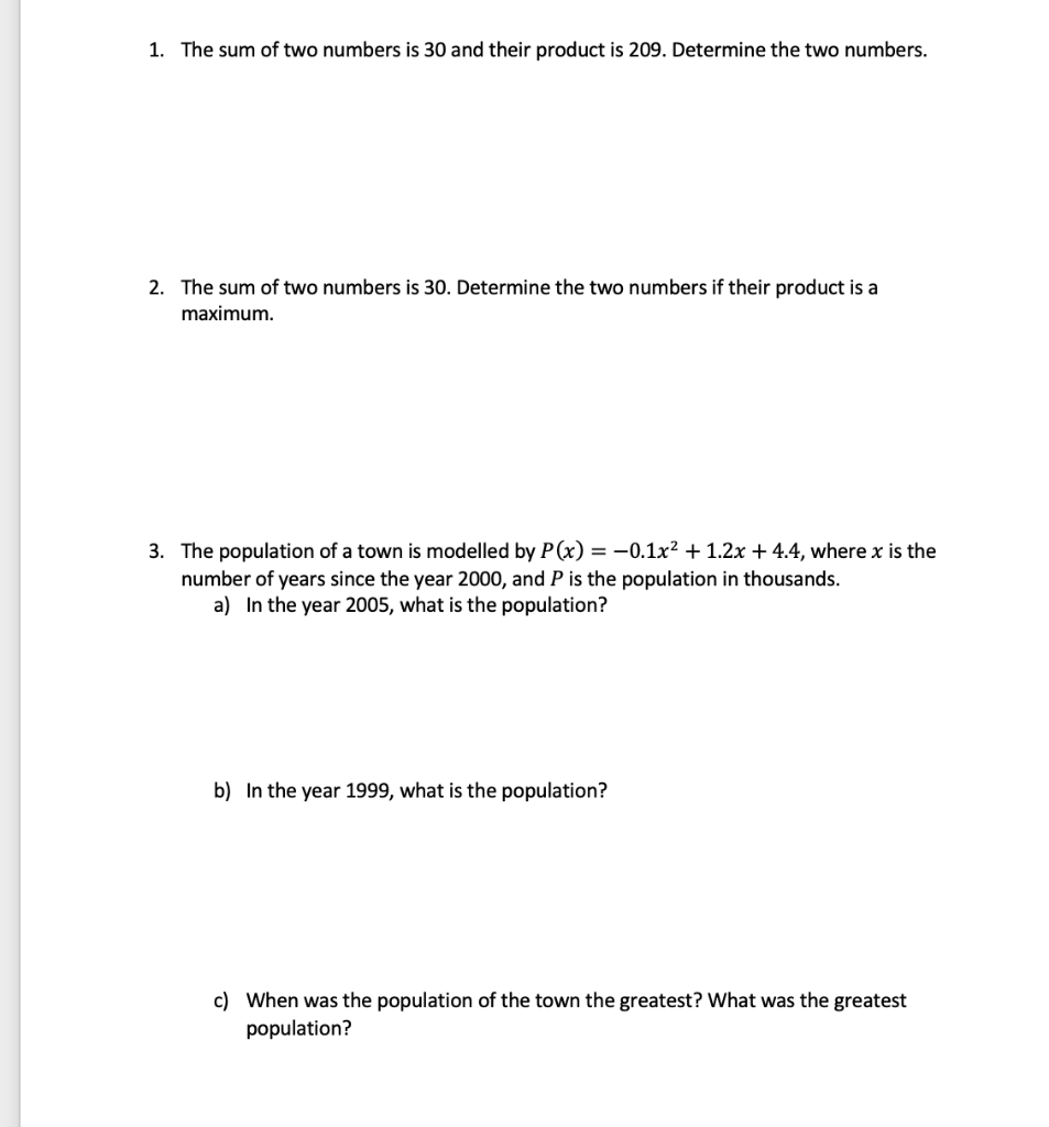 the sum of two numbers is 30 and their quotient is 2