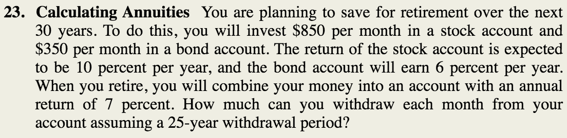 Solved 23. Calculating Annuities You Are Planning To Save | Chegg.com