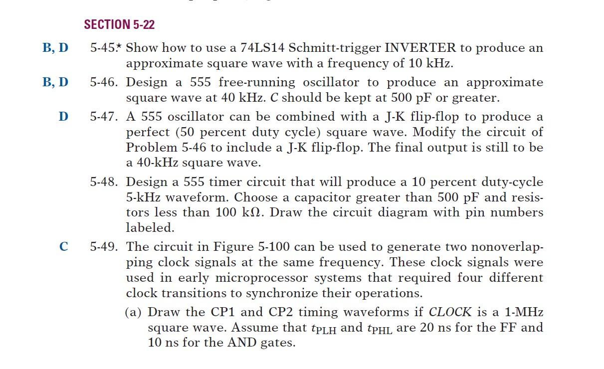 Solved SECTION 5-22 B, D B, D D 5-45+ Show how to use a | Chegg.com
